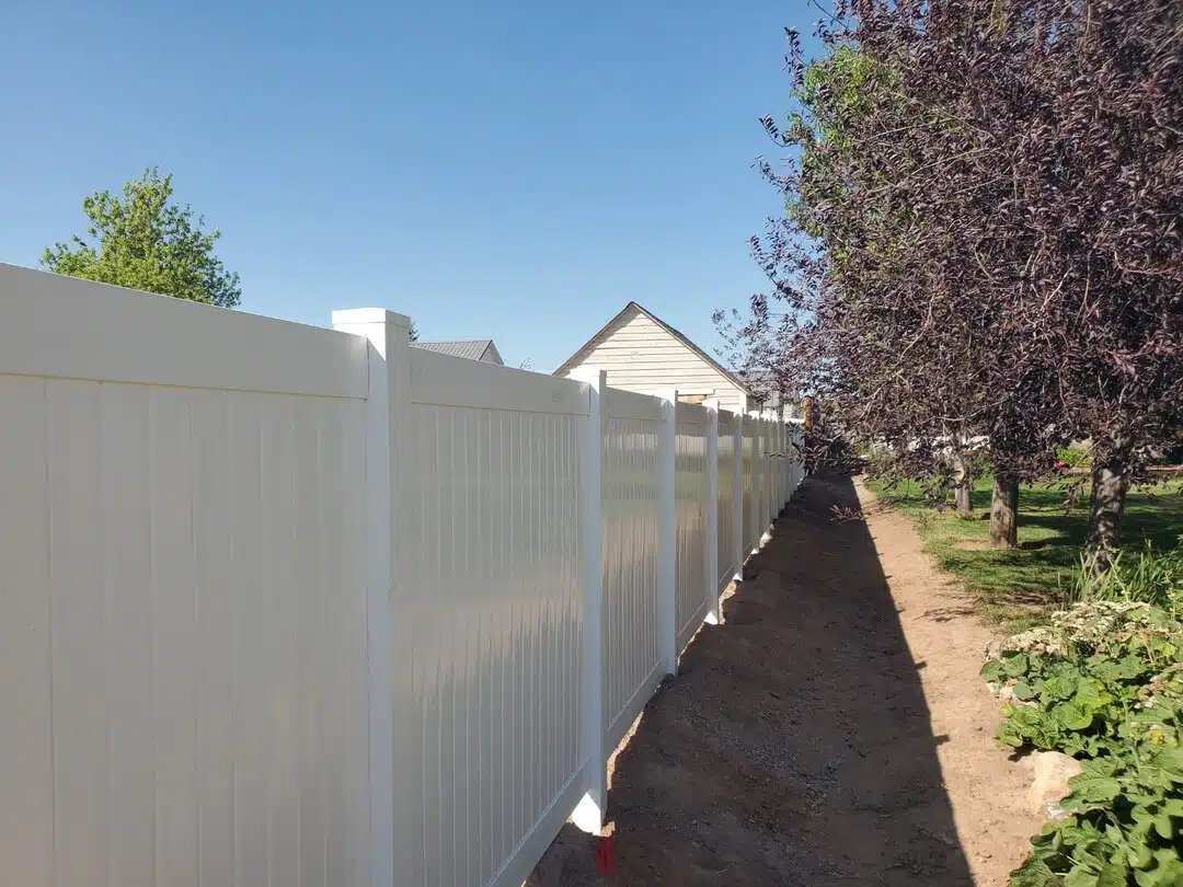 Residential privacy fence around a Northern Utah home